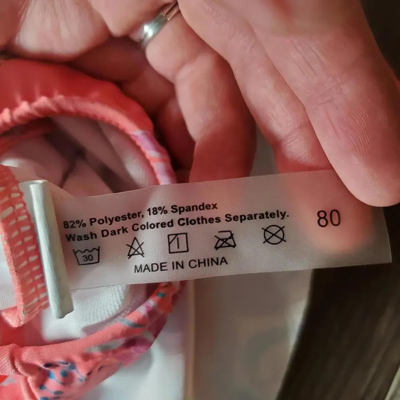 SHEIN Baby Girl Floral Print Raglan Sleeve Peplum One Piece Swimsuit Size 80 - Picture 10 of 15